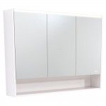 Fie LED Mirror Cabinet with Display Shelf & Gloss White Side Panels 1200